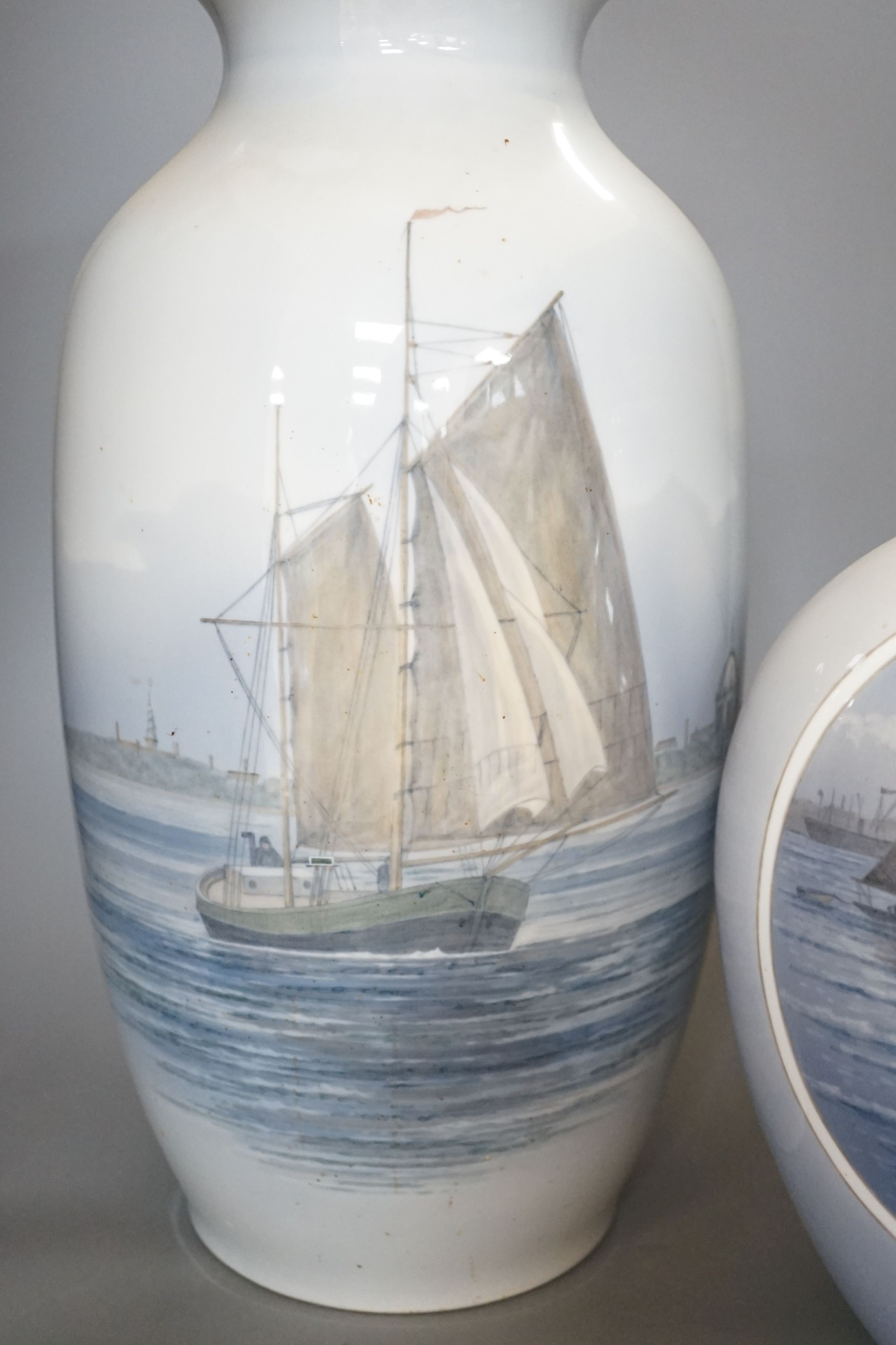 Two large Royal Copenhagen vases - tallest 41cm
